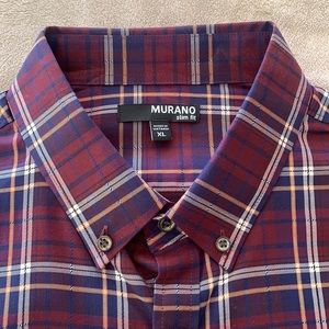 Murano Slim Fit Men’s XL Plaid Button-down